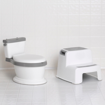 Delta Children Kid Size Potty And Step Stool 2-piece Set - Realistic Potty And Step Stool Ideal For Potty Training, , rollover