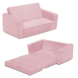 Delta Children Serta Perfect Sleeper Extra Wide Convertible Sofa To Lounger, Pink, Pink, large