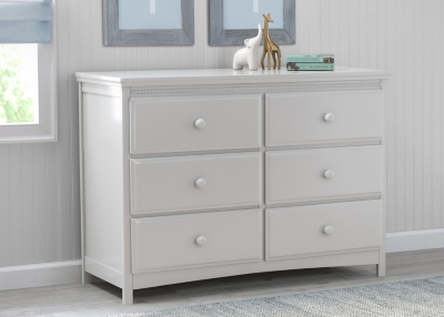 Delta Children Emerson 6 Drawer Dresser, Bianca White, White, large