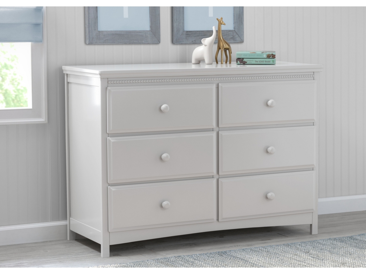 Delta Children Emerson 6 Drawer Dresser, Bianca White, , large