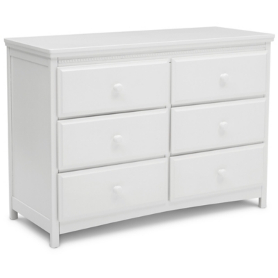 Delta Children Emerson 6 Drawer Dresser, Bianca White, , large