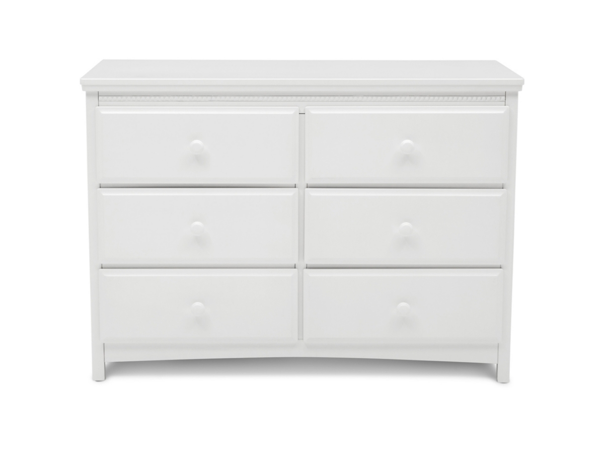 Delta Children Emerson 6 Drawer Dresser, Bianca White, , large