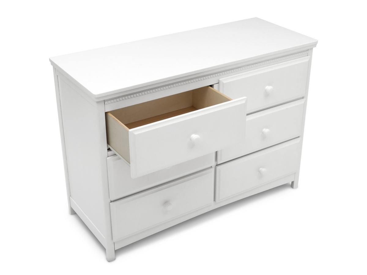Delta Children Emerson 6 Drawer Dresser, Bianca White, , large