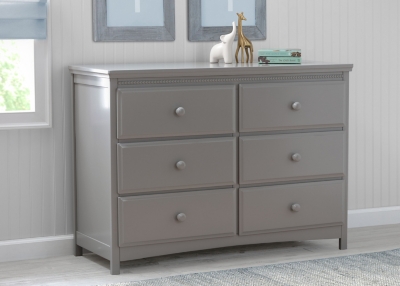 Delta Children Emerson 6 Drawer Dresser, Gray, Gray, large