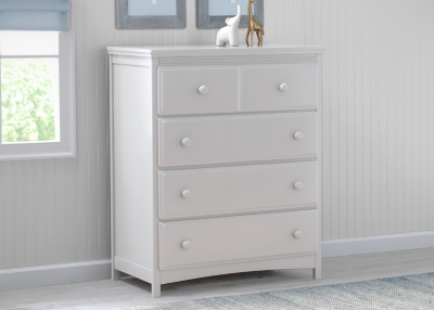 Delta Children Emerson 4 Drawer Chest, Bianca White, White, large