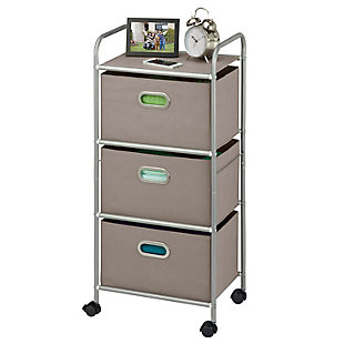 Honey-Can-Do 3 Drawer Rolling Cart, Gray, rollover