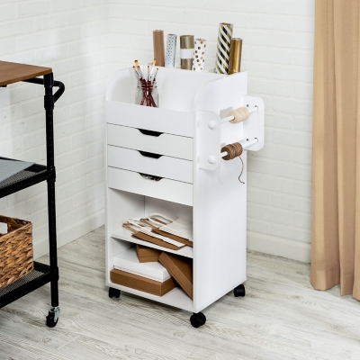 Honey Can Do Craft Storage Cart, White