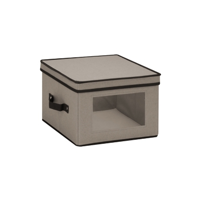 Honey-Can-Do 12x12 Window Storage Box, Gray, large