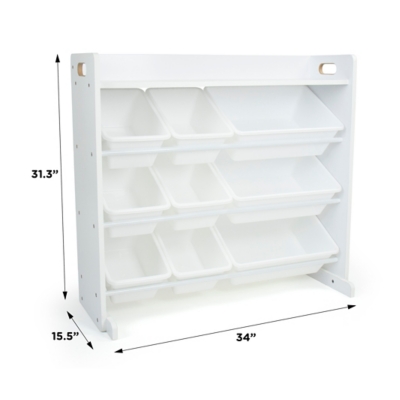 Cambridge Extra Large Kids' Toy Storage Organizer with 20 Storage Bins  White - Humble Crew