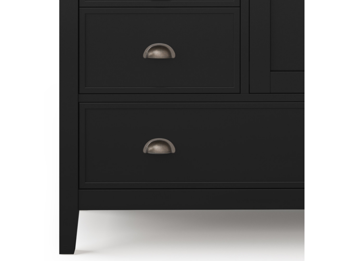 Simpli Home Redmond Solid Wood Medium Storage Cabinet, Black, large