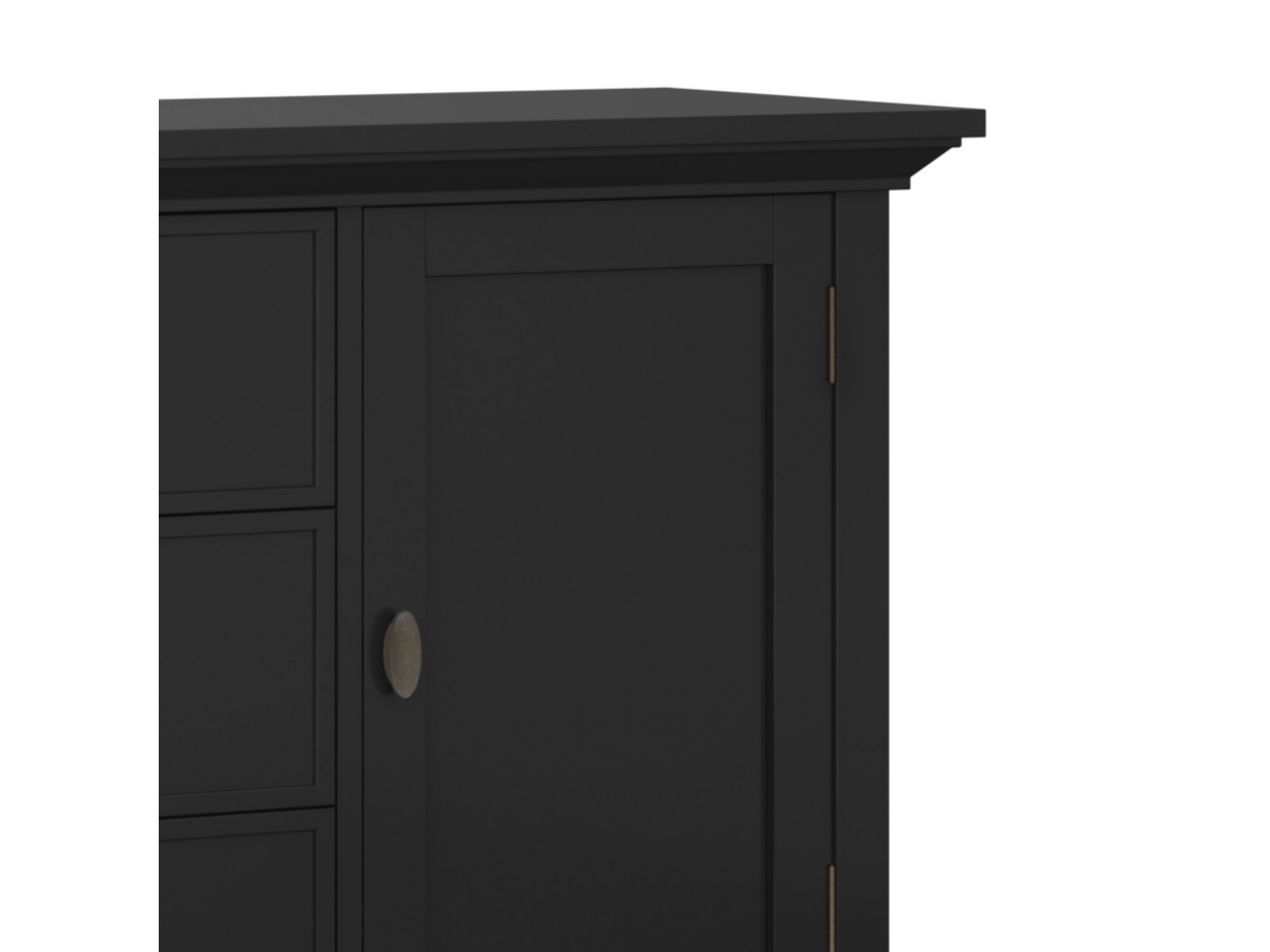 Simpli Home Redmond Solid Wood Medium Storage Cabinet, Black, large