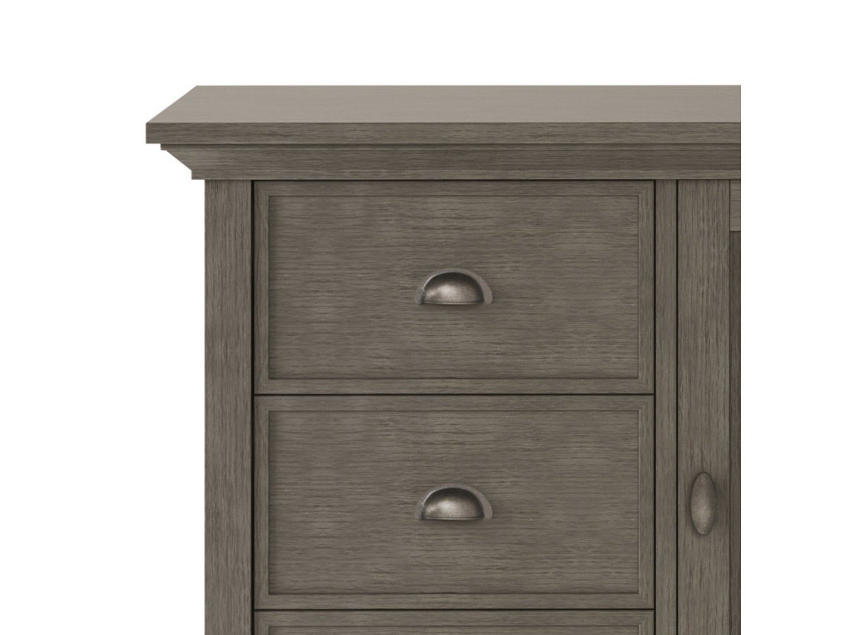 Simpli Home Redmond Solid Wood Medium Storage Cabinet, Gray, large