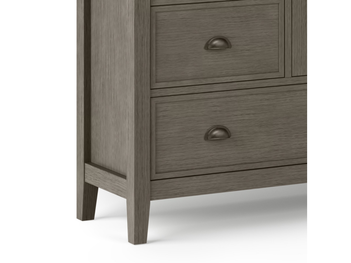 Simpli Home Redmond Solid Wood Medium Storage Cabinet, Gray, large