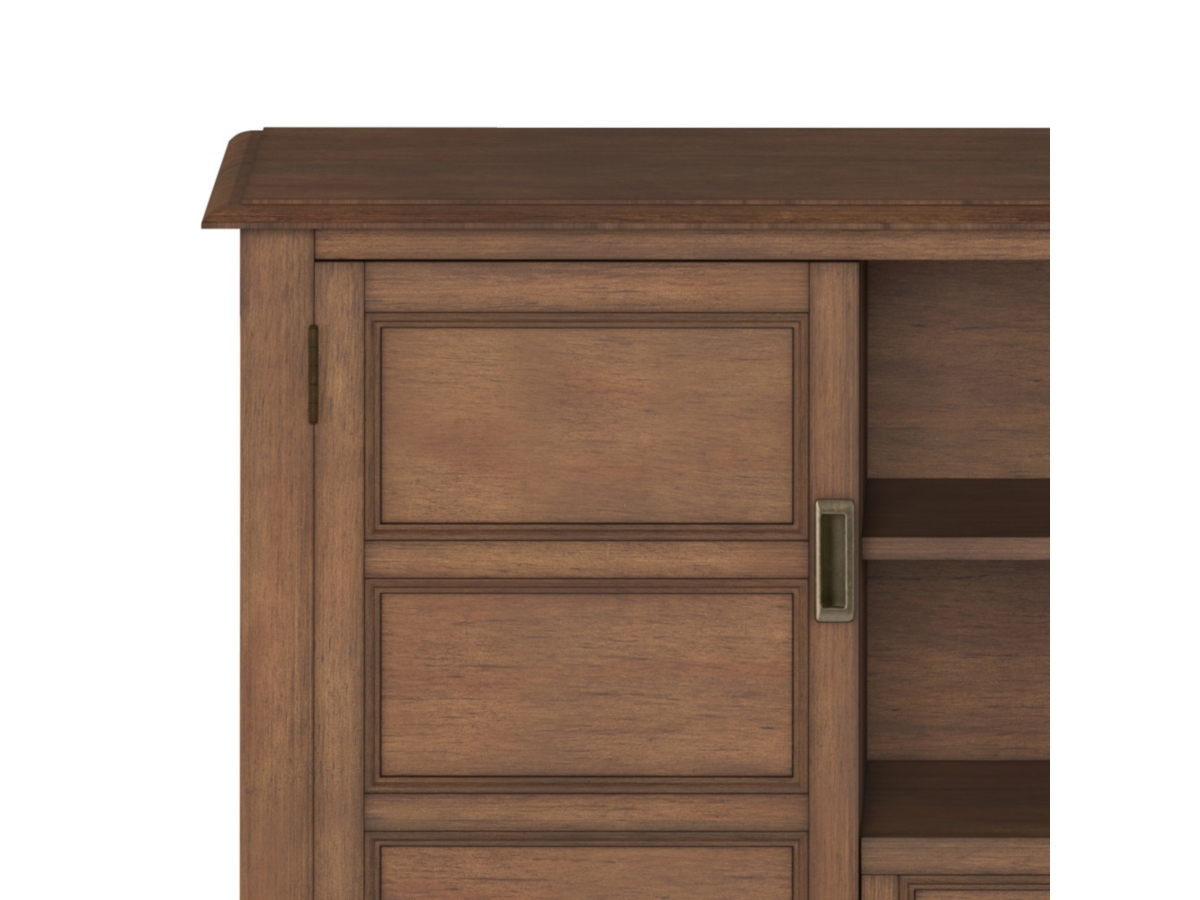 Simpli Home Burlington Solid Wood 54 inch Wide Traditional TV Media Stand, Rustic Aged Brown, large