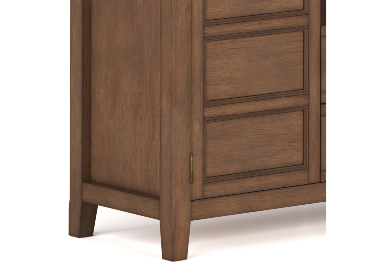 Simpli Home Burlington Solid Wood 54 inch Wide Traditional TV Media Stand, Rustic Aged Brown, large