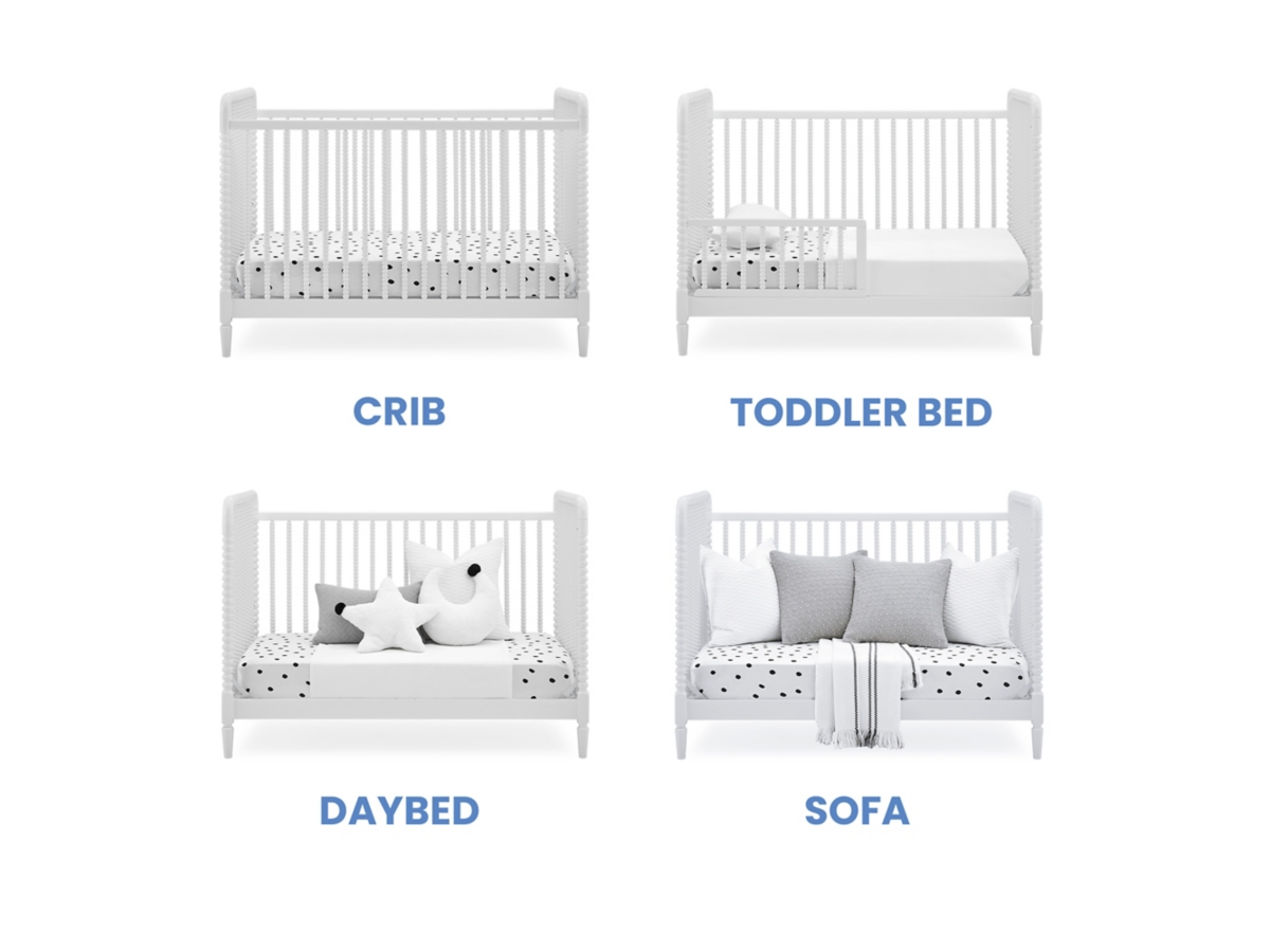 Delta Children Saint 4-in-1 Convertible Crib, Bianca White, large