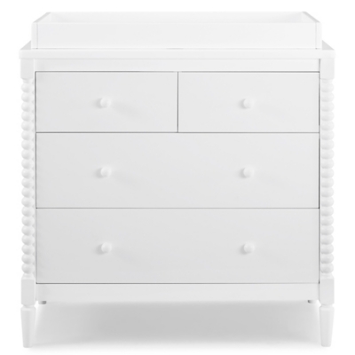 Delta Children Saint 4 Drawer Dresser With Changing Top, Bianca White, rollover