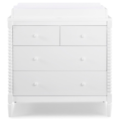 Delta Children Saint 4 Drawer Dresser With Changing Top, Bianca White, large