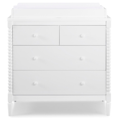 Delta Children Saint 4 Drawer Dresser With Changing Top, Bianca White, large