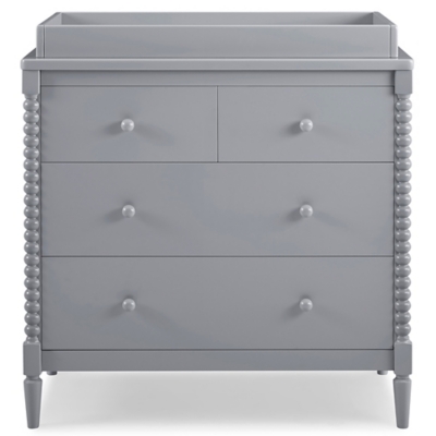 Delta Children Saint 4 Drawer Dresser With Changing Top, Gray, large