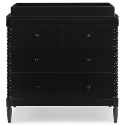 Delta Children Saint 4 Drawer Dresser With Changing Top, Black, large