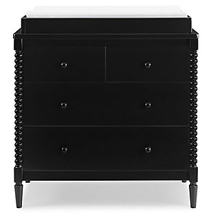 Delta Children Saint 4 Drawer Dresser With Changing Top, Black, large