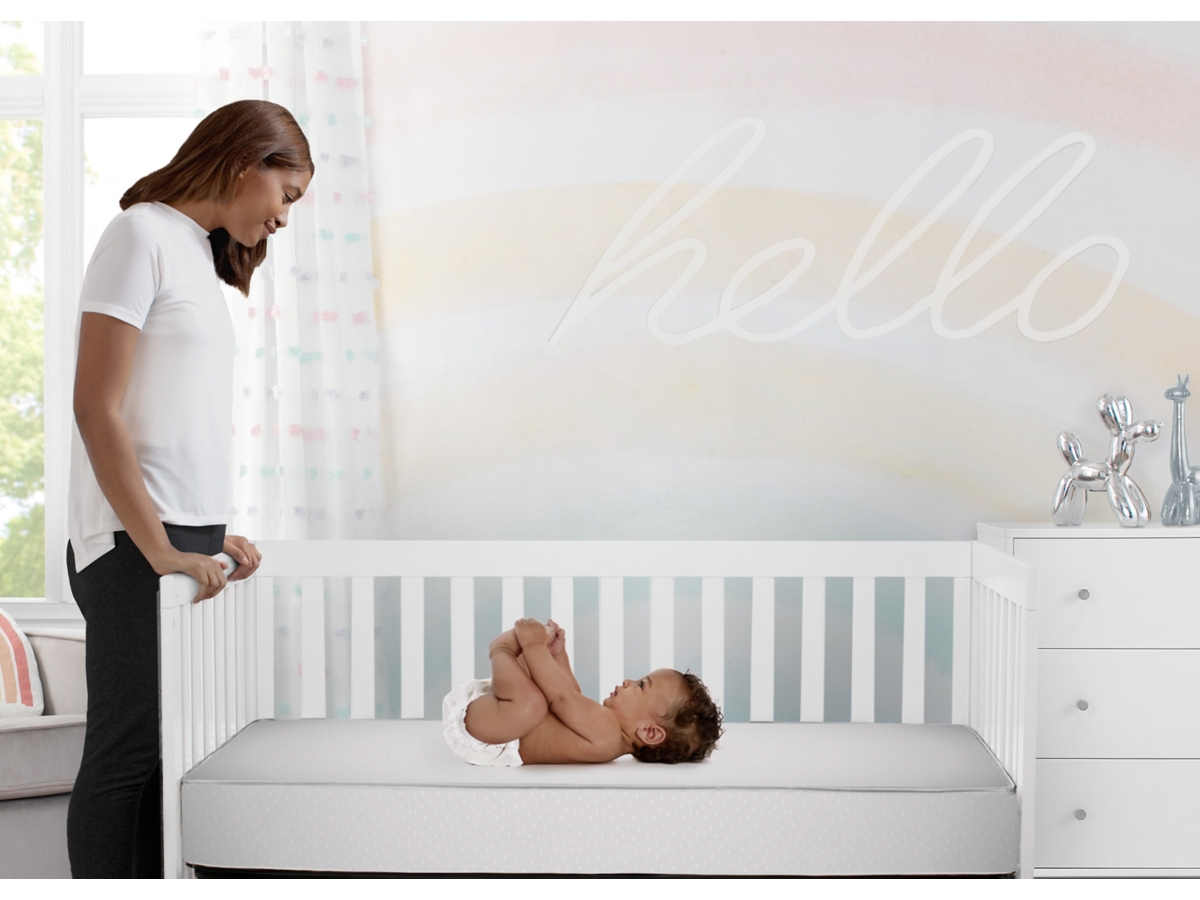 Delta Children Peaceful Dreams Dual Sided Crib and Toddler Mattress Ashley