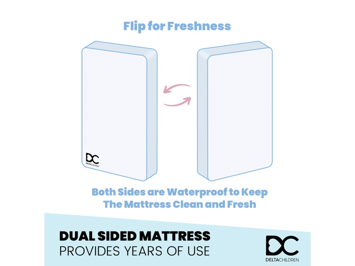 Delta Children x Ashley Peaceful Dreams Dual Sided Recycled Fiber Core Crib And Toddler Mattress, , large