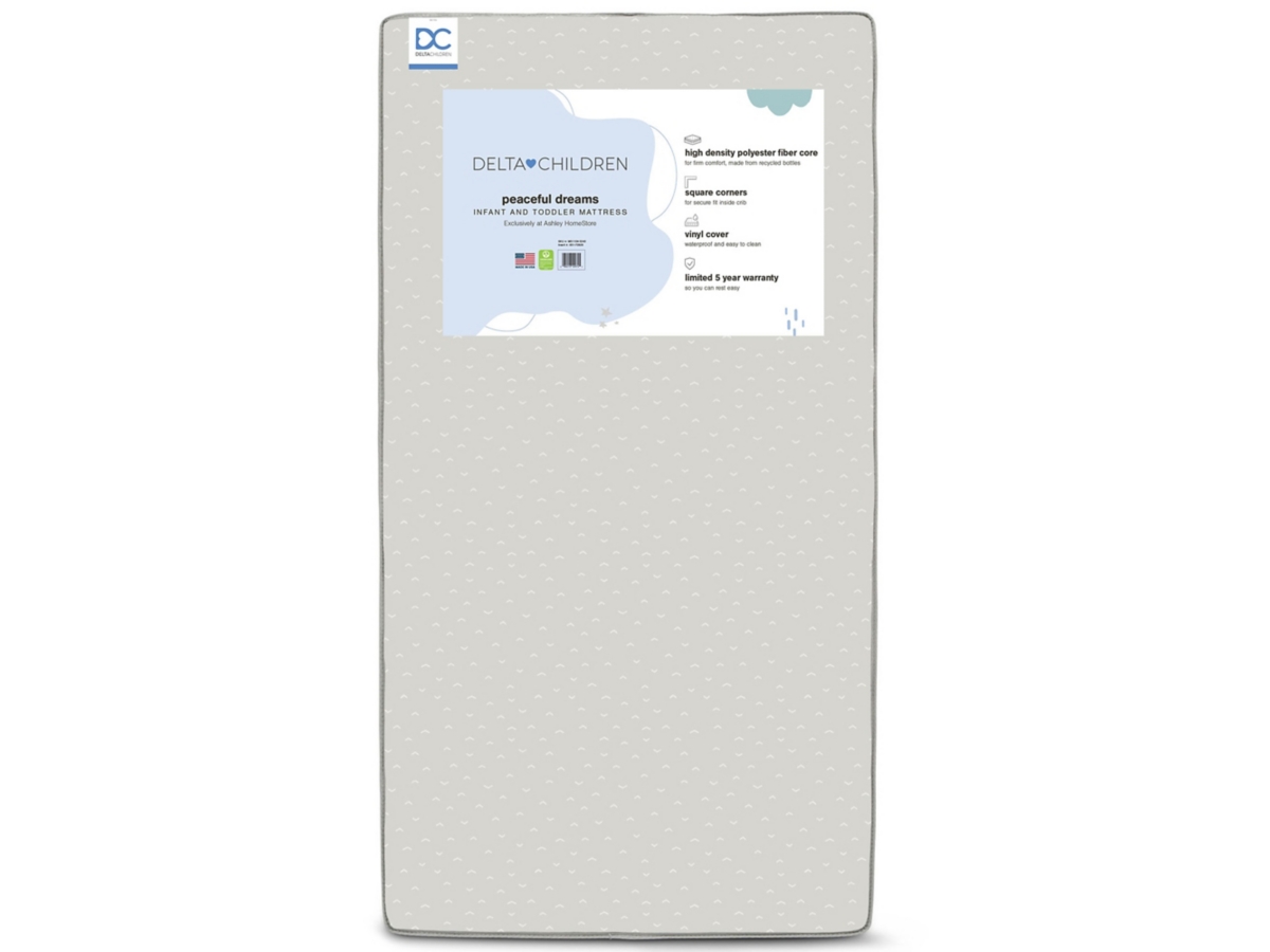 Delta Children x Ashley Peaceful Dreams Dual Sided Recycled Fiber Core Crib And Toddler Mattress, , large