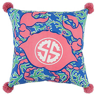 Simply Southern 18"x18" Poly Filled Crab Pillow, , large