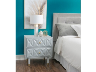 Linon Geo Texture 2 Drawer Nightstand