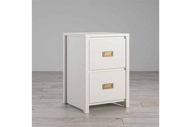 Oh, the thrill of discovery! The unparalleled feeling of victory upon encountering the perfect find, the Little Seeds Monarch Hill Haven White Kids’ Nightstand! With its classic white finish and beautiful gold drawer pulls, this campaign style nightstand will house your little explorer’s night time necessities. This white nightstand features generous storage space with two drawers for precious bed time treasures. Does your adventurer need their own creative space? The Little Seeds Monarch Hill Haven White Kids’ Nightstand can also evolve into a traditional pedestal desk by pairing it with the Little Seeds Monarch Hill Haven White Single Pedestal Kids’ Desk (sold separately), offering even more storage for small bedroom spaces. The white nightstand meets or exceeds the CPSIA Juvenile testing requirements to ensure your child’s safety. Little Seeds not only creates this and many more on trend kids’ and teen furniture pieces, we also partner with the National Wildlife Federation’s Garden for Wildlife program to help save the Monarch butterfly.Made of white painted mdf.  the nightstand drawers feature durable metal slides with built in stops for safety | The monarch hill haven white kids’ nightstand converts to a traditional pedestal desk when paired with the little seeds monarch hill haven white single pedestal kids’ desk (sold separately) | The top surface can hold up to 40 lbs. While the drawers will each hold 25 lbs. | 1  year limited warranty.  assembled dimensions: 27.9h x 19w x 18.6d