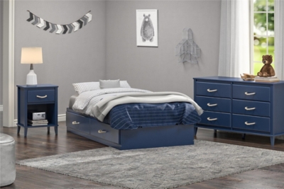 Little Seeds Sierra Ridge Mesa Twin Bed with Storage, Blue, , rollover