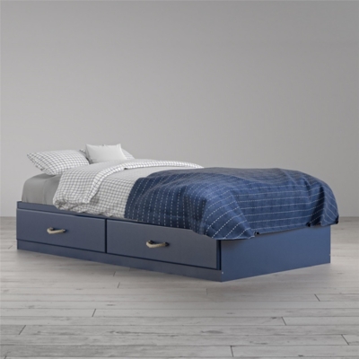 Little Seeds Sierra Ridge Mesa Twin Bed with Storage, Blue, , rollover