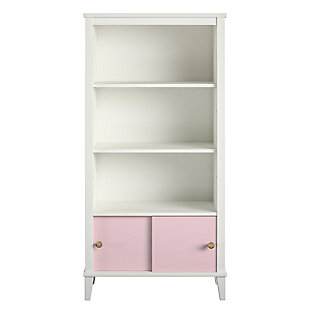 Little Seeds Monarch Hill Poppy Kids White Bookcase with Pink Doors, Pink/White, large