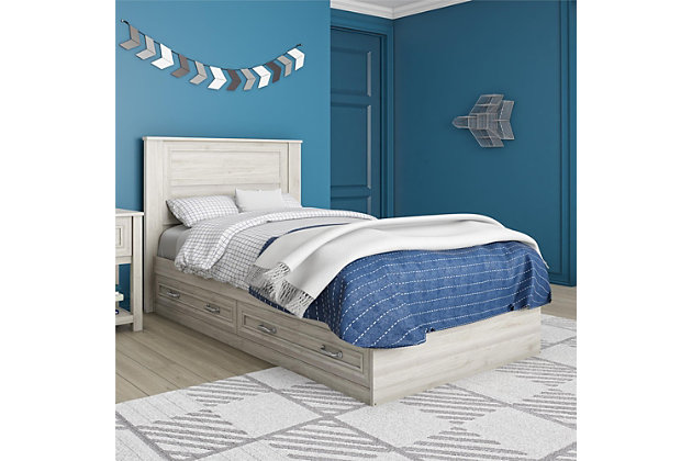 Little Seeds Sierra Ridge Levi Twin Bed, Teal Twin Bed Frame With Storage