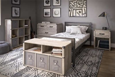 Little Seeds Nova Bedroom Storage Bench Gray Oak Ashley Furniture Homestore