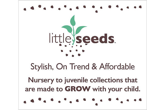 Your little one is running wild in the backyard, giggling as a butterfly lands on their shoulder, then yelling with joy as they race across the lawn into your waiting arms. They’re growing faster than a weed, and you realize it’s time to convert their nursery into a big kids’ room. Bring their love of the outdoors inside with the Little Seeds Sierra Ridge Levi Kids’ Nightstand. Made of laminated MDF and particleboard with a lovely light walnut woodgrain finish, this kids’ nightstand will blend seamlessly with a coastal or modern kids’ room design. The kids’ nightstand drawer features durable metal slides with built in safety stops and along with the open lower shelf, offers plenty of storage space for bedtime necessities. The Little Seeds Sierra Ridge Levi Kids’ Nightstand will be a beautiful addition to your naturally elegant kids’ room décor. For added peace of mind, the Little Seeds Sierra Ridge Levi Kids’ Nightstand meets or exceeds the CPSIA Juvenile testing requirements to ensure your child’s safety. Little Seeds not only creates this and many more on trend kids’ furniture pieces, we also partner with the National Wildlife Federation’s Garden for Wildlife program to help save the Monarch butterfly.Made of laminated mdf and particleboard with a light walnut woodgrain finish | 1 storage drawer with silver handle in addition to a lower open shelf | Top surface and lower shelf can each hold up to 40 lbs. While the drawer can hold 25 lbs. | Assembled dimensions: 24.2"h x 19.68"w x 15.67"d