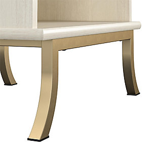 When the time has come to consider teen bedroom ideas for your ever-evolving little princess, let the Little Seeds Monarch Hill Clementine White Nightstand be an elegant part of your bedroom design. Made from laminated MDF and particle board with a warm, off-white wood grain finish, this white nightstand has plenty of room to stash your teen’s bedside necessities in either the spacious drawer or the open cubby space. With its clear, acrylic handle and chic gold metal base, this white nightstand will be the perfect storage piece not only for a teen girl bedroom, but any room in your home. The Little Seeds Monarch Hill Clementine White Nightstand meets or exceeds the CPSIA Juvenile testing requirements and includes a wall anchor kit to ensure your child’s safety. Little Seeds not only creates this and many more on trend kids’ and teen furniture pieces, we also partner with the National Wildlife Federation’s Garden for Wildlife program to help save the Monarch butterfly.Made of laminated mdf and particleboard with an off-white woodgrain finish | 1 drawer with durable metal slide and built in stops for safety | Drawer weight limit: 15 lbs., top surface and cubby weight limit: 40 lbs. Each | Assembled dimensions: 26.81” h x 19.61” w x 15.63” d