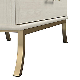 When the time has come to consider teen bedroom ideas for your ever-evolving little princess, let the Little Seeds Monarch Hill Clementine White 3 Drawer Dresser be an elegant part of your bedroom design. Made from laminated MDF and particle board with a warm, off-white wood grain finish, this 3 drawer dresser has plenty of room for your teen’s clothes storage needs. With its clear, acrylic handles and chic gold metal base, this beautiful dresser will be the perfect storage piece not only for a teen girl bedroom, but any room in your home. The Little Seeds Monarch Hill Clementine White 3 Drawer Dresser meets or exceeds the CPSIA Juvenile testing requirements and includes a wall anchor kit to ensure your child’s safety. Little Seeds not only creates this and many more on trend kids’ and teen furniture pieces, we also partner with the National Wildlife Federation’s Garden for Wildlife program to help save the Monarch butterfly.Made of laminated mdf and particleboard with an off-white woodgrain finish | 3 drawers with durable metal slides and built in stops for safety | Drawer weight limit: 35 lbs. Each | Assembled dimensions: 32.95” h x 35.59” w x 17.91” d