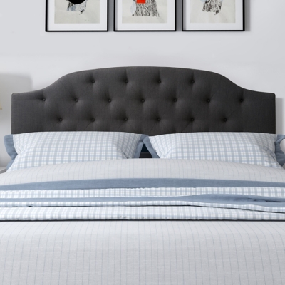 Calera King Tufted Fabric Headboard, Dark Gray, rollover