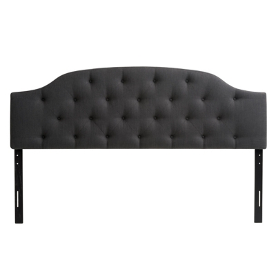 Calera King Tufted Fabric Headboard, Dark Gray, large
