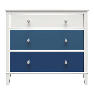 Little Seeds Monarch Hill Poppy 3 Drawer Blue and White Dresser, Blue, large