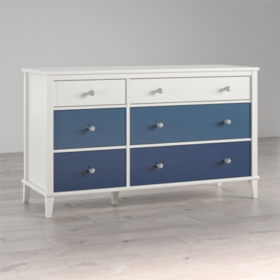 Little Seeds Monarch Hill Poppy 6 Drawer Blue and White Dresser, Blue, large