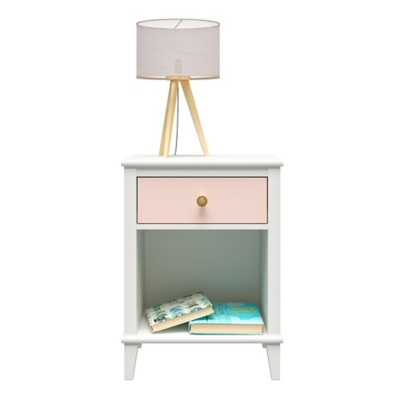 Little Seeds Monarch Hill Poppy Peach and White Nightstand, Peach, large