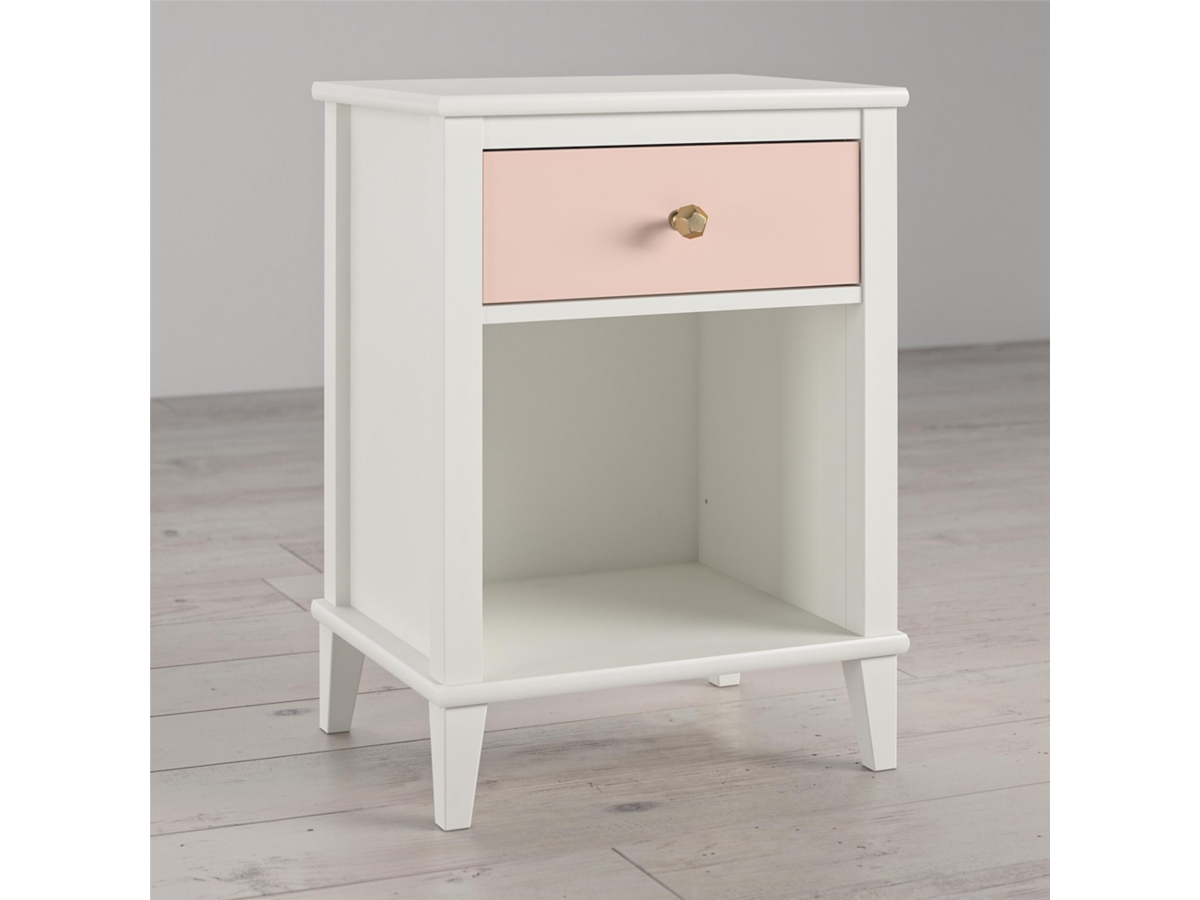 Little Seeds Monarch Hill Poppy Peach and White Nightstand, Peach, large