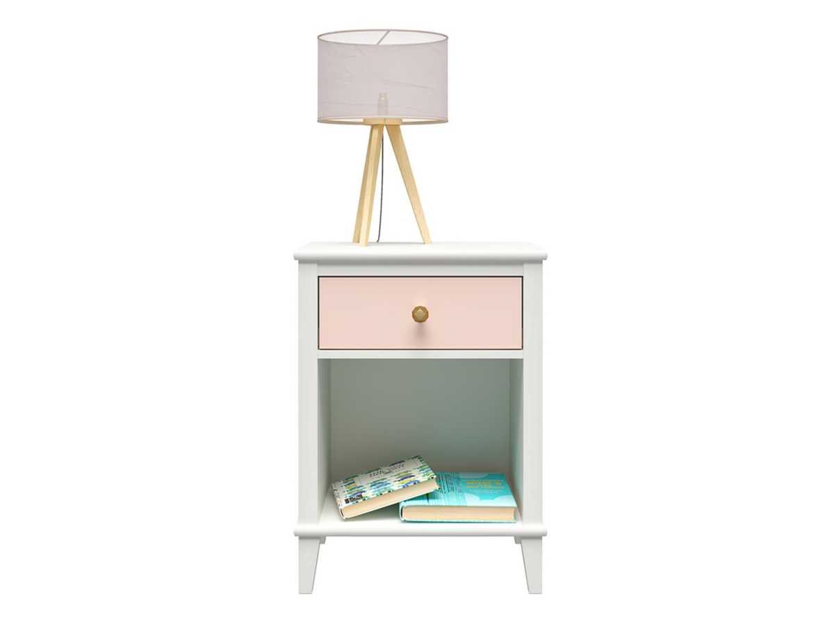 Little Seeds Monarch Hill Poppy Peach and White Nightstand, Peach, large