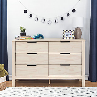 The Carter’s Colby 6-Drawer Dresser features six spacious drawers with open finger pulls and a streamlined, modern look. Coordinates with the Carter’s Colby Crib and Colby 3-Drawer Dresser.DURABILITY: 6 spacious drawers that can hold all the adorable baby clothes, blanket, and more. We've built this dresser with features like additional corner blocks to make it sturdier and long-lasting | VERSATILE DESIGN: Changing station now. Big kid dresser later! This dresser is designed so that you can add a DaVinci changing tray (#M0619) to use as a convenient changing station during the baby years. | SMOOTH GLIDE: Euro drawer glides make opening the drawers easy even when your hands are full with your baby | EASY ASSEMBLY: We've done the hardest part for you! Drawer glides come pre-assembled so that you can put your dresser together more quickly and start enjoying your nursery sooner | QUALITY MATERIAL: Made of solid sustainable New Zealand pinewood and TSCA compliant engineered wood -only the best for your baby | FOR YOUR BABY'S SAFETY: Say goodbye to toxic chemicals! Finished in a non-toxic multi-step painting process and lead and phthalate safe. Rest assured knowing it meets or exceeds ASTM International and U.S. CPSC safety standards. Stop mechanism and anti-tip kit included for additional safety | Assembly required