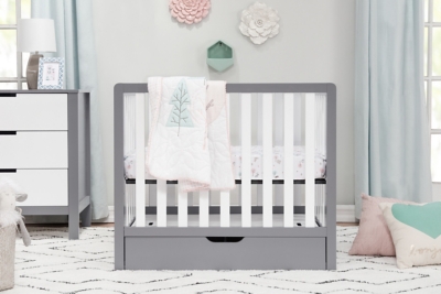 Carter's by Davinci Colby 4-in-1 Convertible Mini Crib With Trundle, Gray/White, large