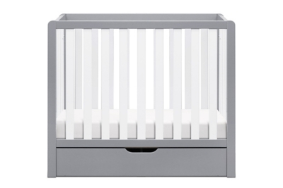Carter's by Davinci Colby 4-in-1 Convertible Mini Crib With Trundle, Gray/White, large